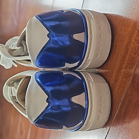 Maimai Edith Metallic Butterfly White Platform Leather Sneakers Sz 9 EUC - Picture 2 of 12